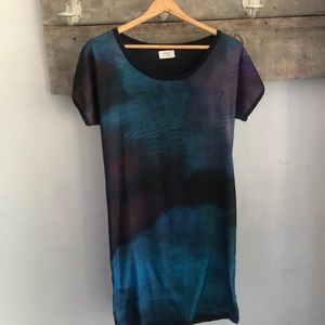 Satin watercolour dress